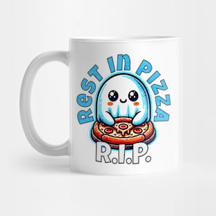 RIP Rest in Pizza - Cute Ghost with Pizza Mug